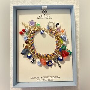Atterri Multicolor Charm Bracelet - Rainbow Beaded Ceramic Charms